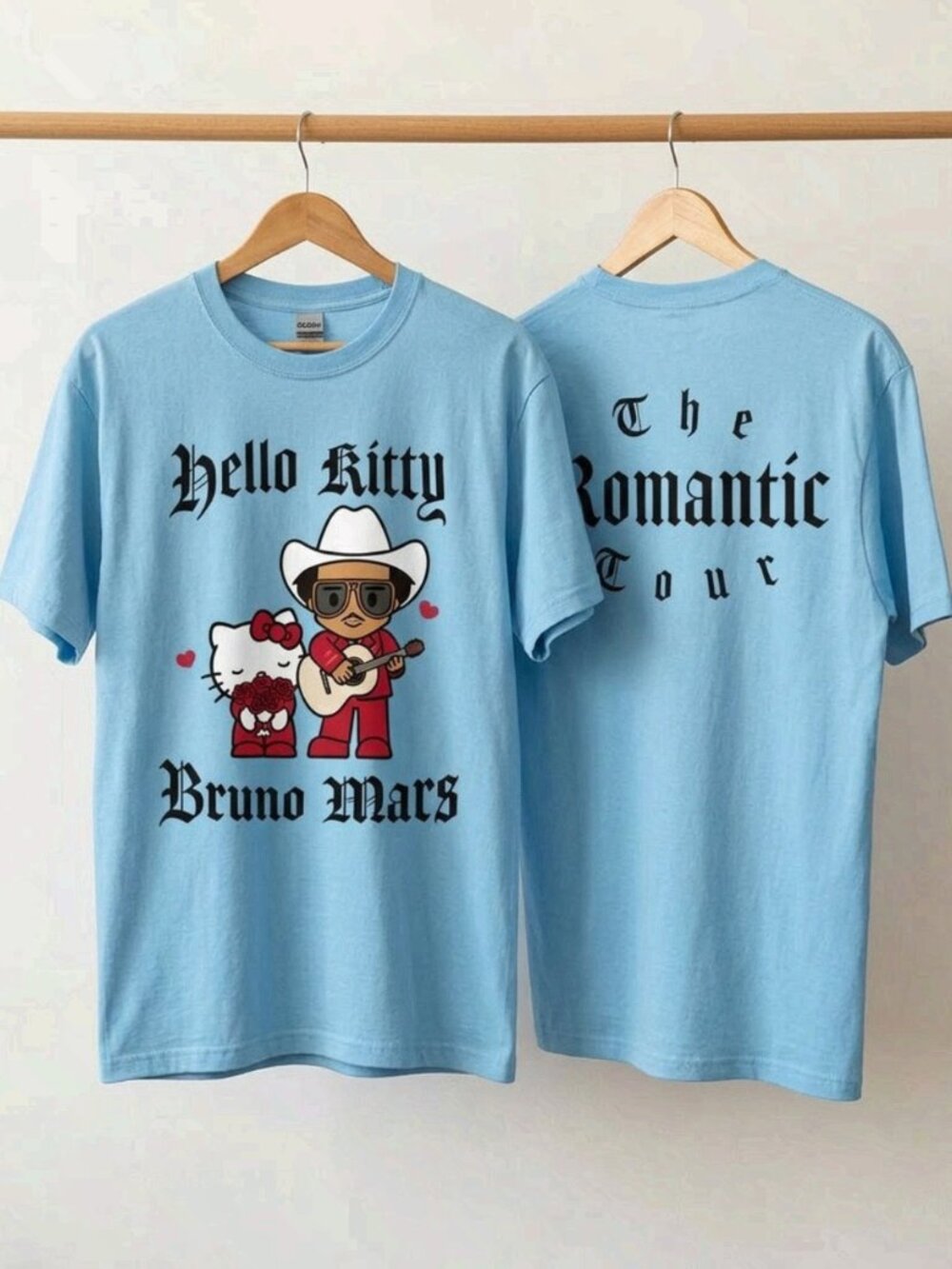 Bruno Mars Shirt The Romantic Tour Concert Merch Hello Kitty 2026 Reprint